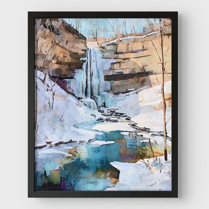 Minnehaha Falls Winter Watercolor Print