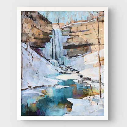Minnehaha Falls Winter Watercolor Print