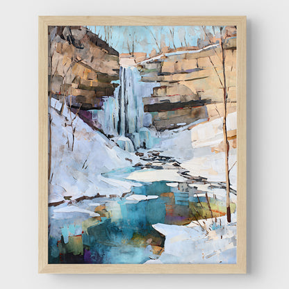 Minnehaha Falls Winter Watercolor Print