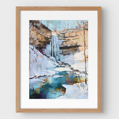 Minnehaha Falls Winter Watercolor Print