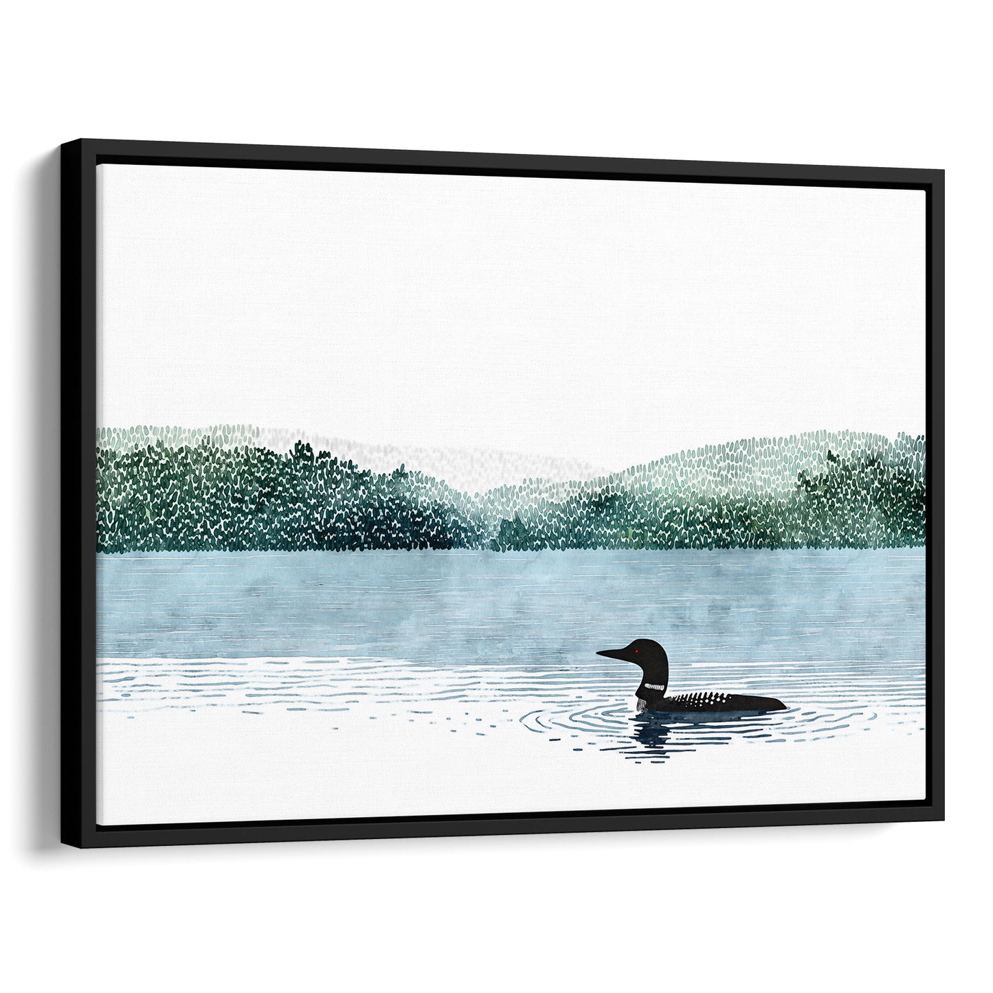 Loon on Misty Lake Art Print