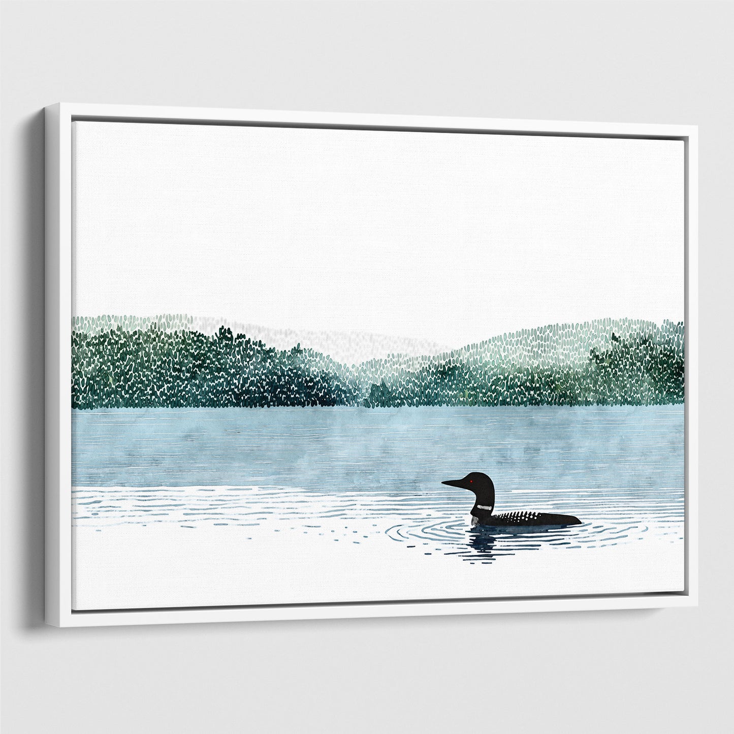 Loon on Misty Lake Art Print