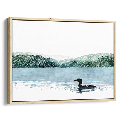 Loon on Misty Lake Art Print