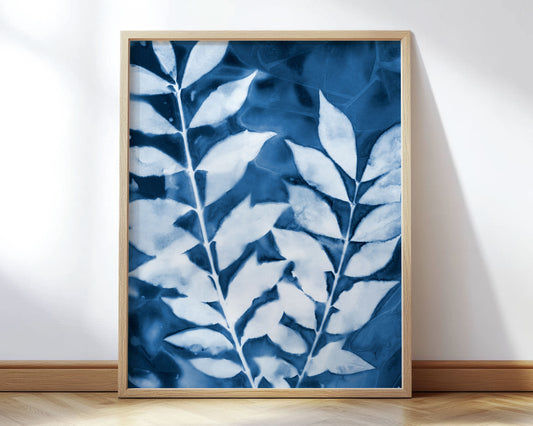 Leafy Branches Cyanotype Print