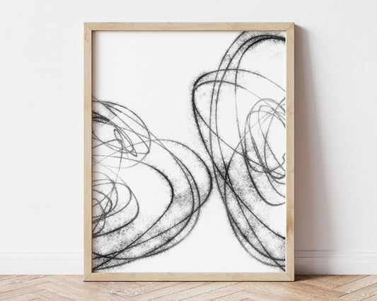 Black and White Scribble II Print
