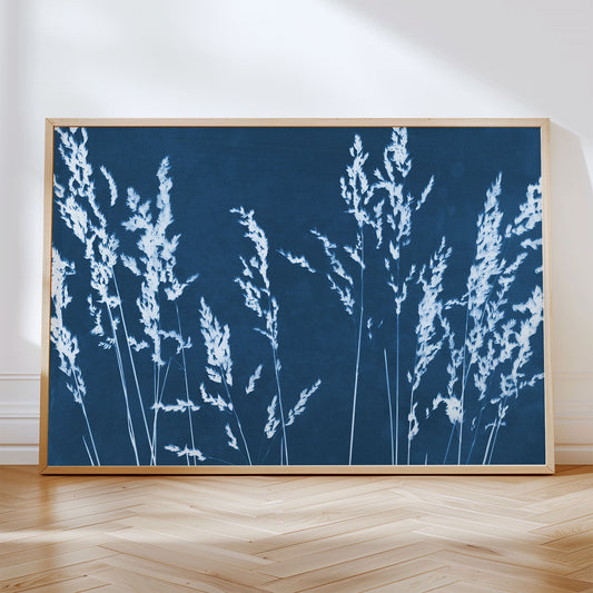 Wild Grasses Cyanotype Print