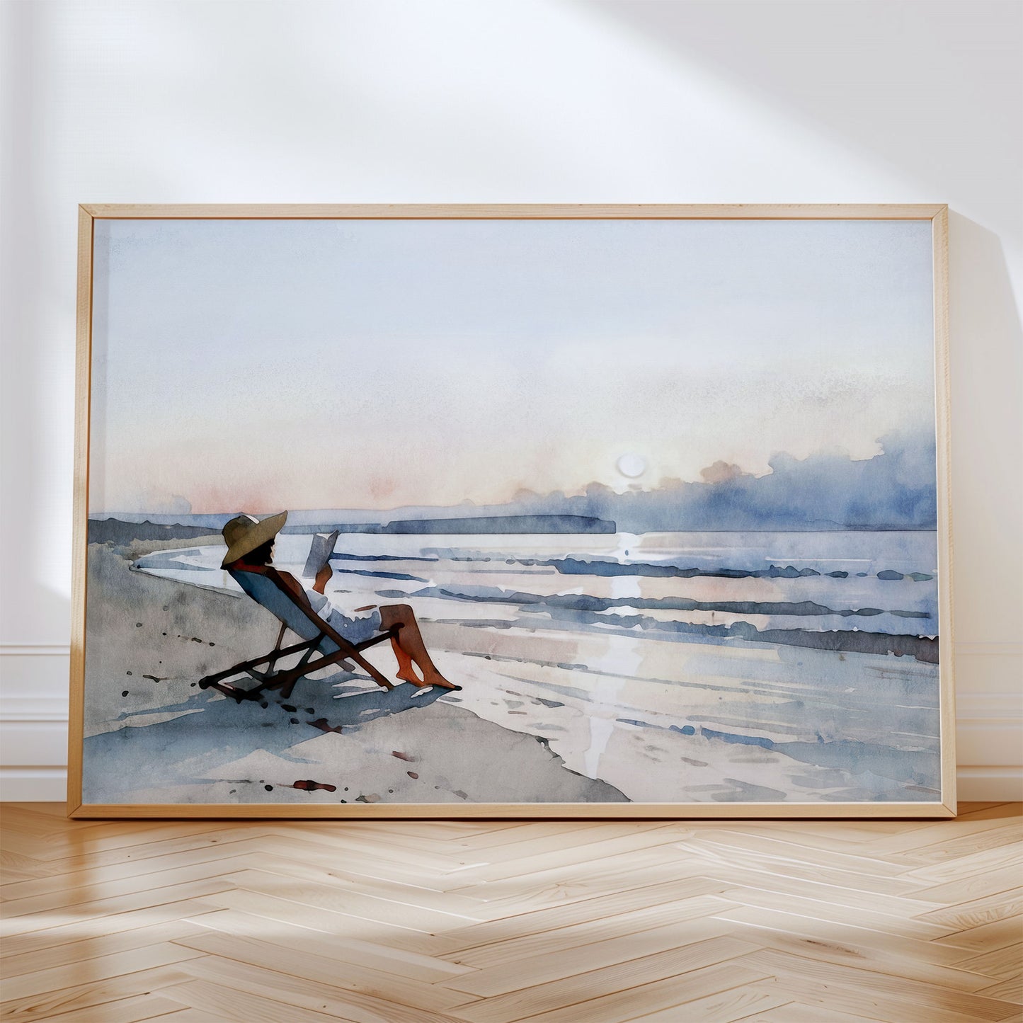 Beach Read at Sunset Print