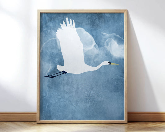 Egret in Flight Print
