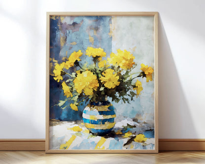 Yellow Marigolds Still Life Print