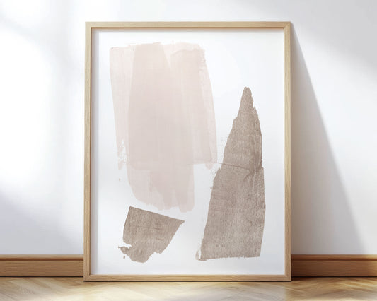 Beige and Brown Strokes Print