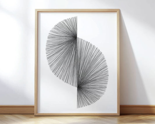 Wave Line Drawing Print
