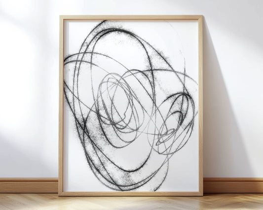 Black and White Scribble Print