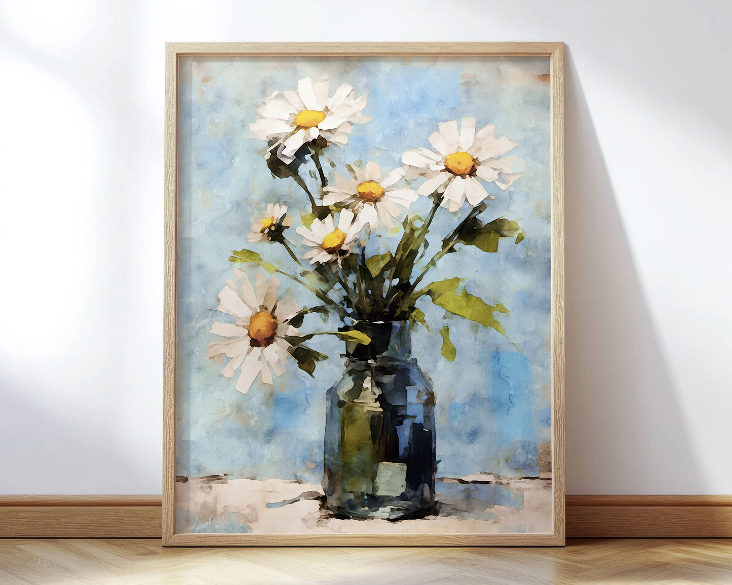 White Daisies Impressionist Still Life Print