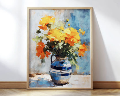 Orange Marigolds Still Life Print