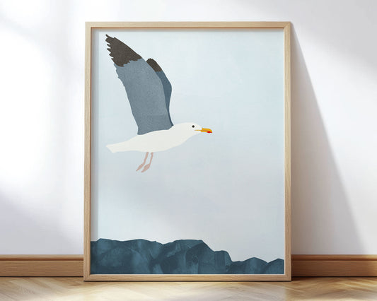 Seagull in Flight Print