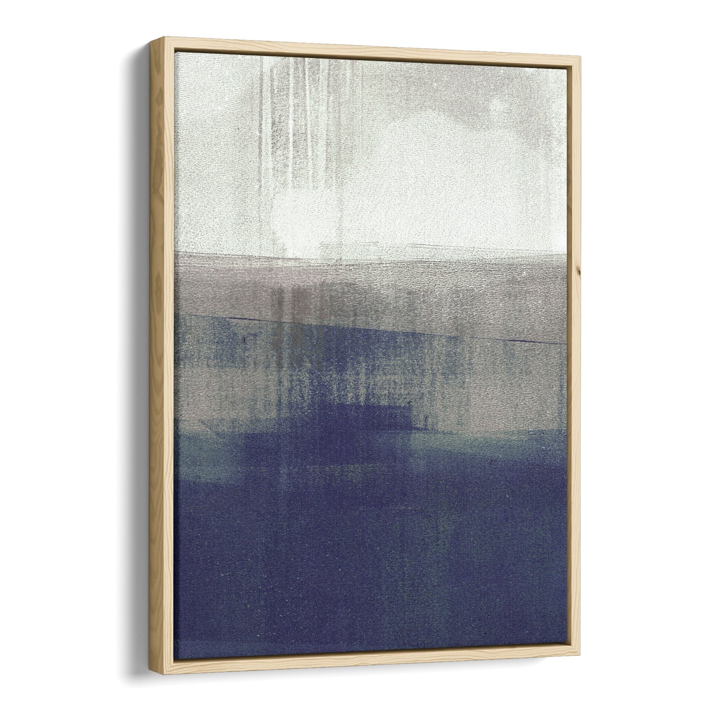 Navy Blue and Grey Minimalist Abstract Landscape Painting Print