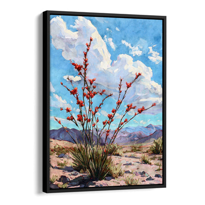 Ocotillo Desert Bloom Watercolor Art Print