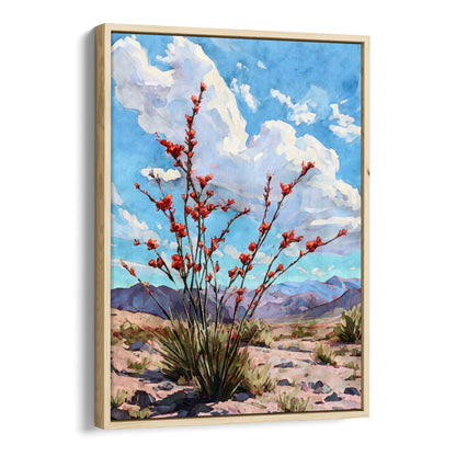 Ocotillo Desert Bloom Watercolor Art Print