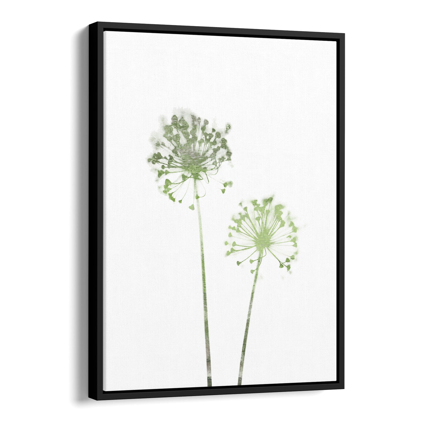 Olive Green Minimalist Dandelion Print