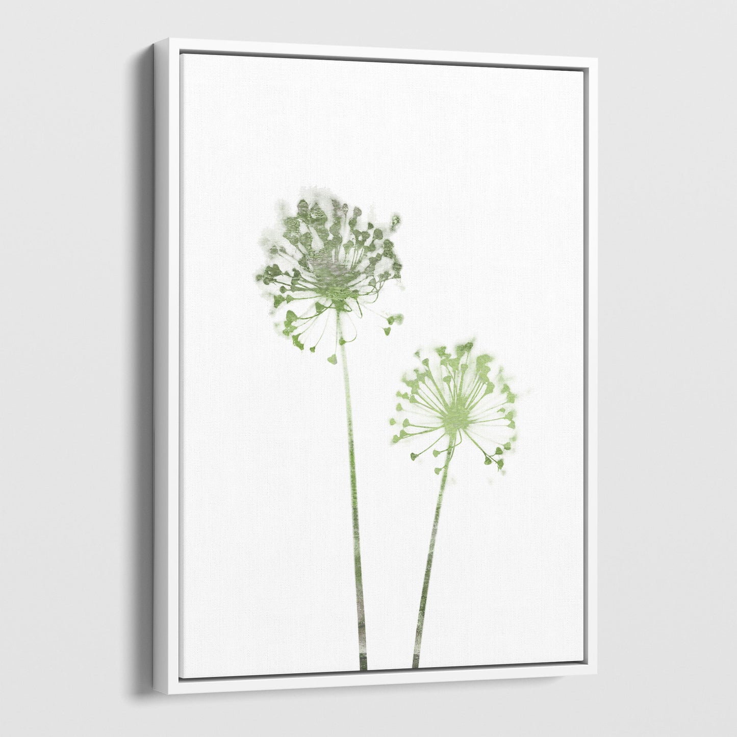 Olive Green Minimalist Dandelion Print