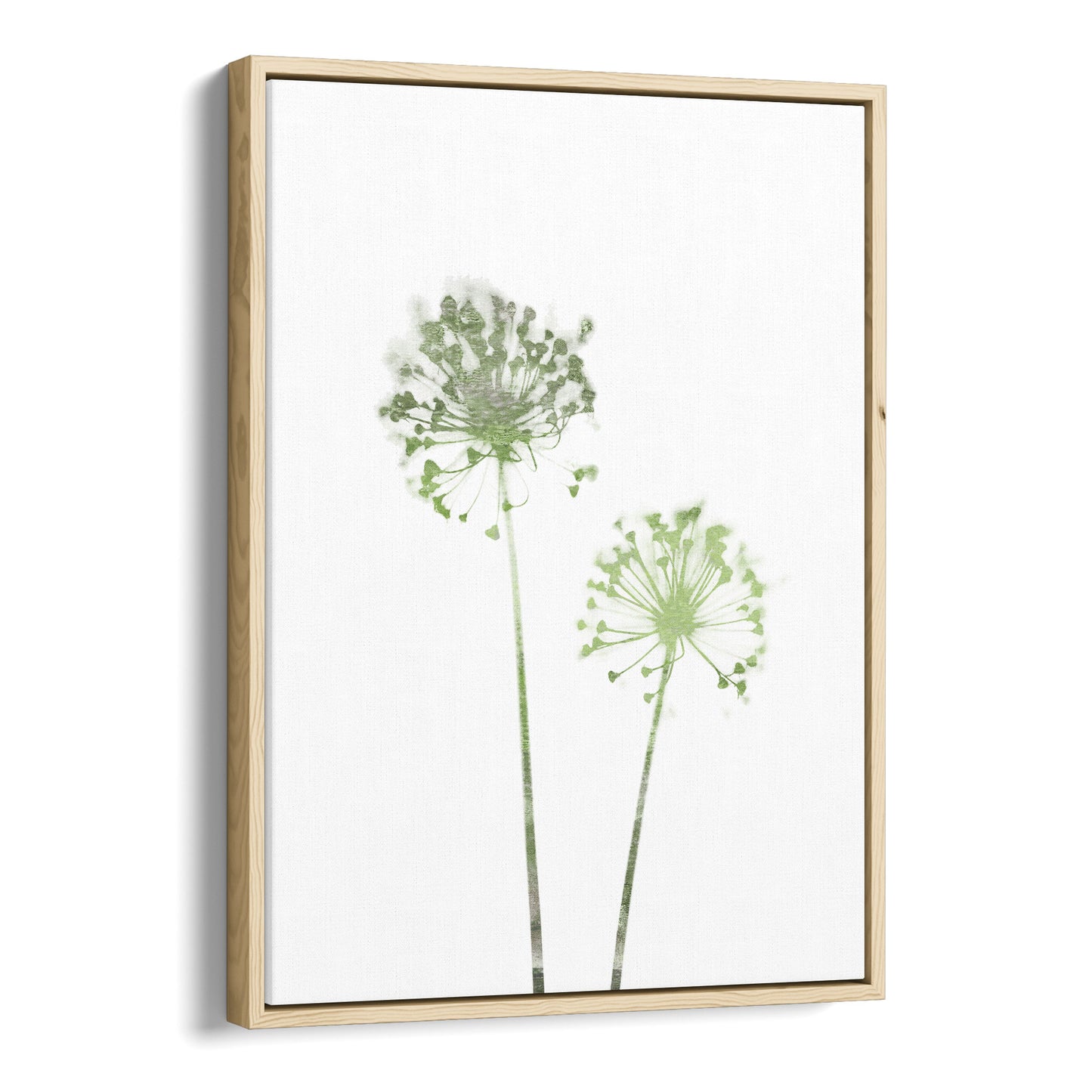 Olive Green Minimalist Dandelion Print