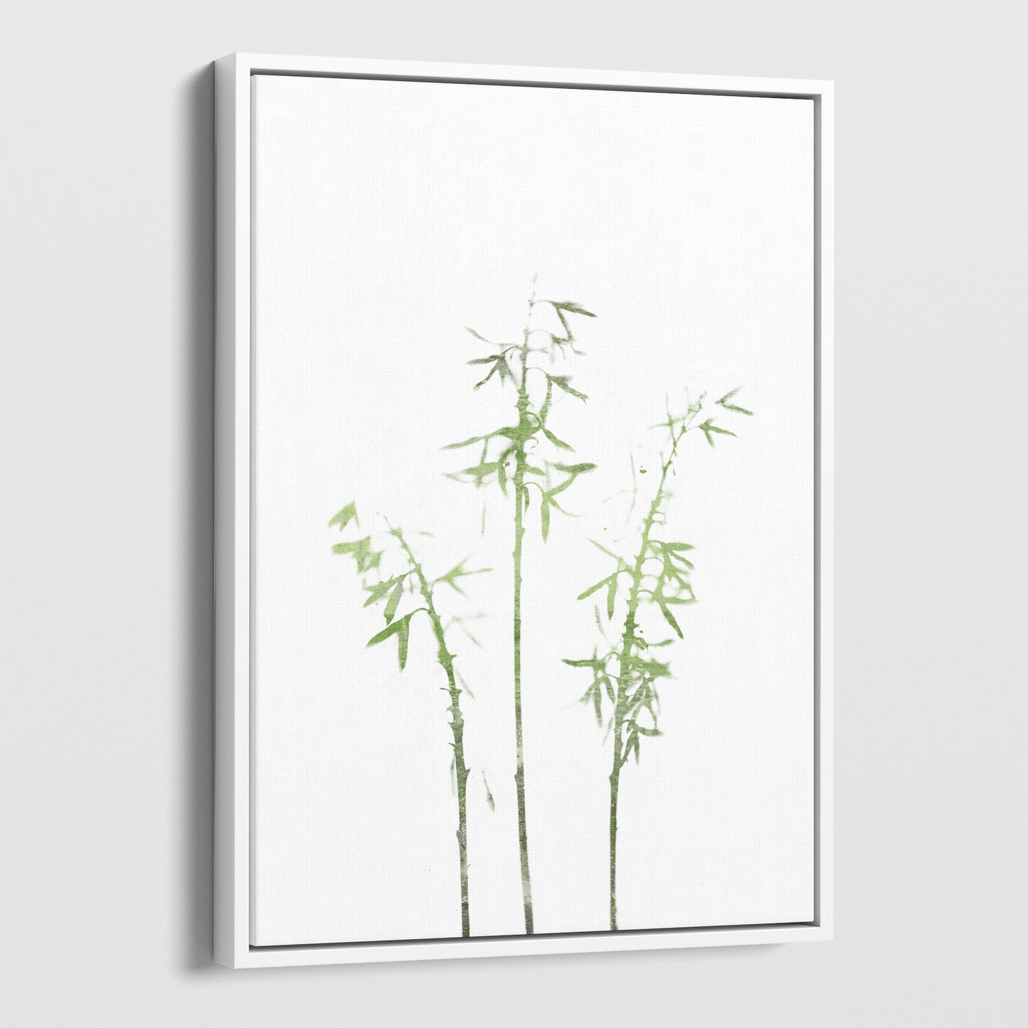 Olive Green Bamboo Minimalist Botanical Illustration Print