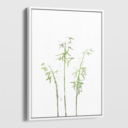 Olive Green Bamboo Minimalist Botanical Illustration Print