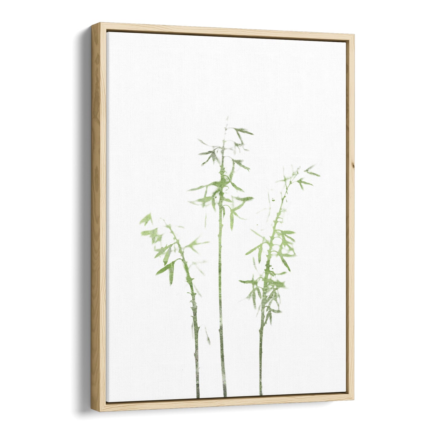 Olive Green Bamboo Minimalist Botanical Illustration Print