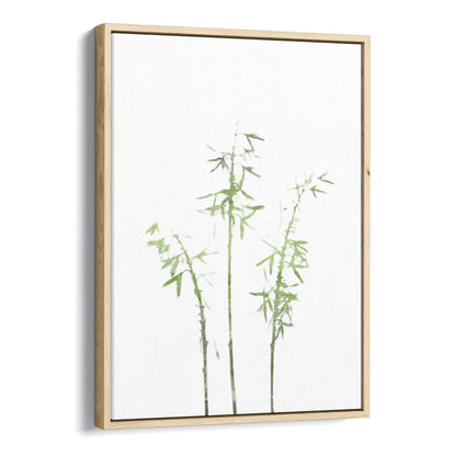 Olive Green Bamboo Minimalist Botanical Illustration Print