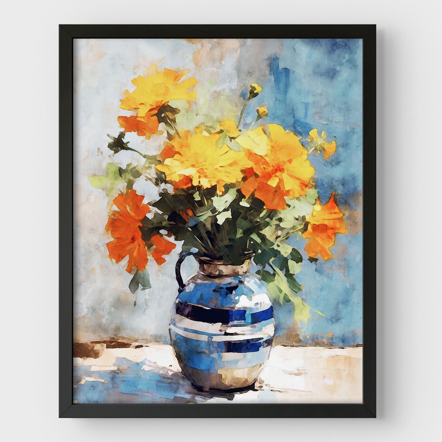 Orange Marigolds Still Life Print