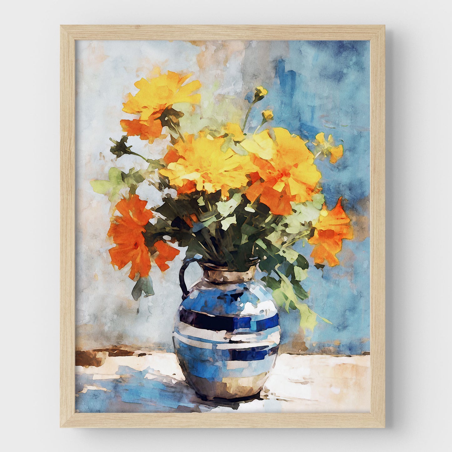Orange Marigolds Still Life Print