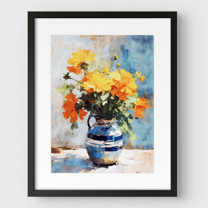 Orange Marigolds Still Life Print