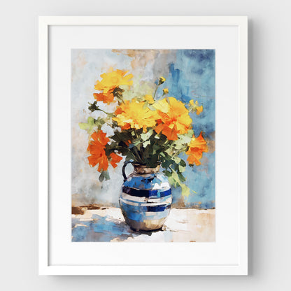 Orange Marigolds Still Life Print