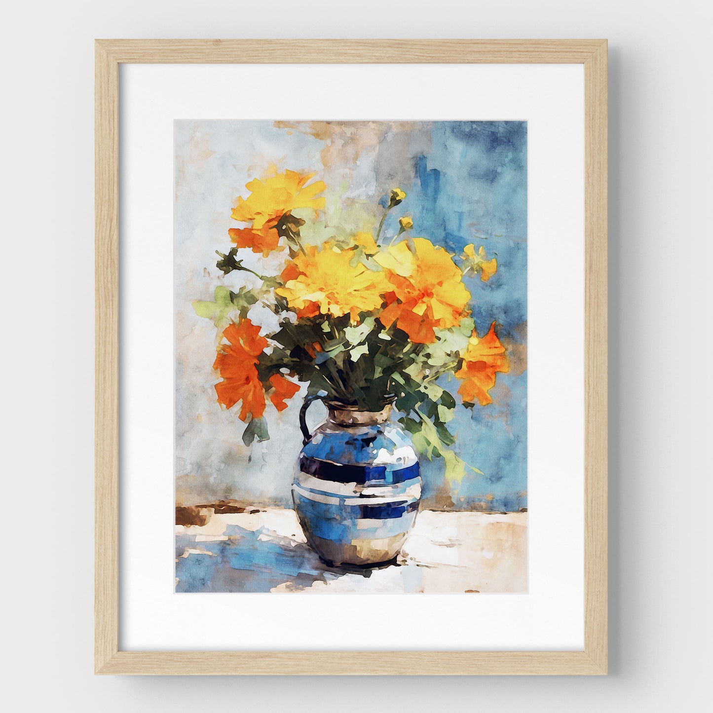 Orange Marigolds Still Life Print