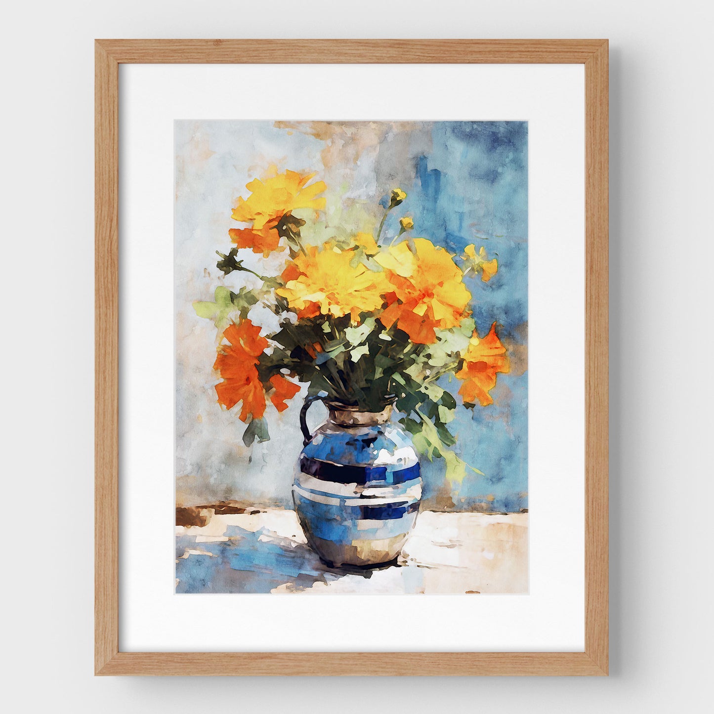 Orange Marigolds Still Life Print