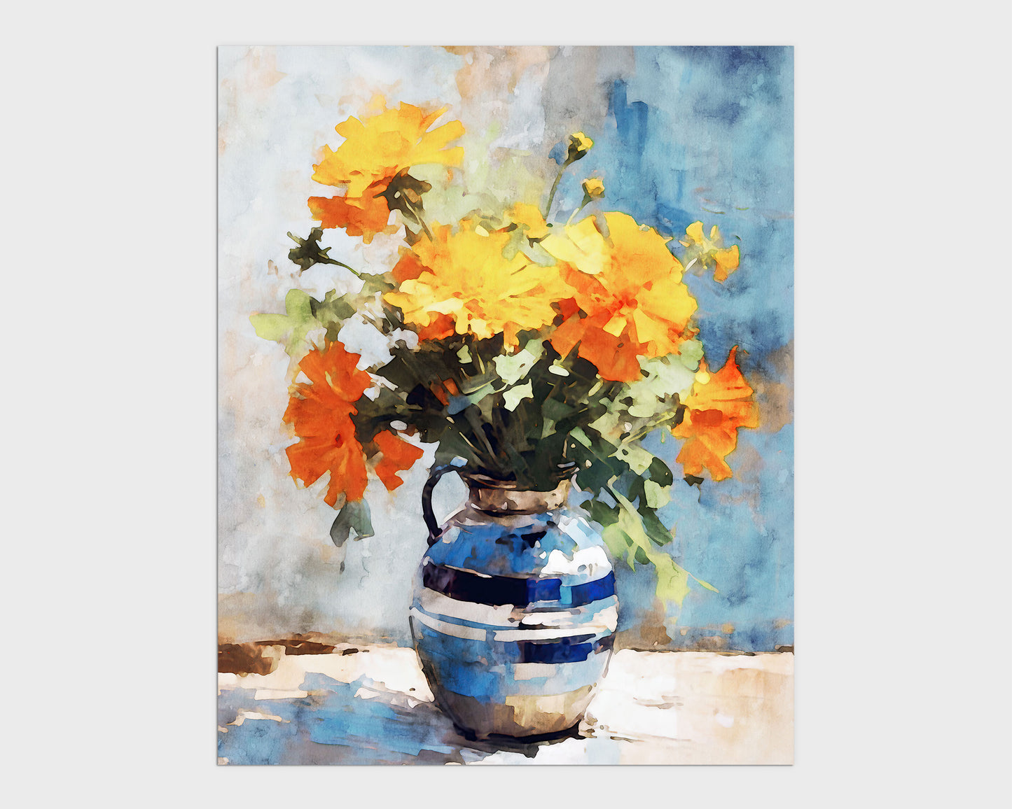 Orange Marigolds Still Life Print