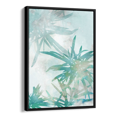 Turquoise Watercolor Palm Leaf Painting Print