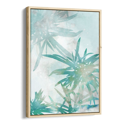 Turquoise Watercolor Palm Leaf Painting Print