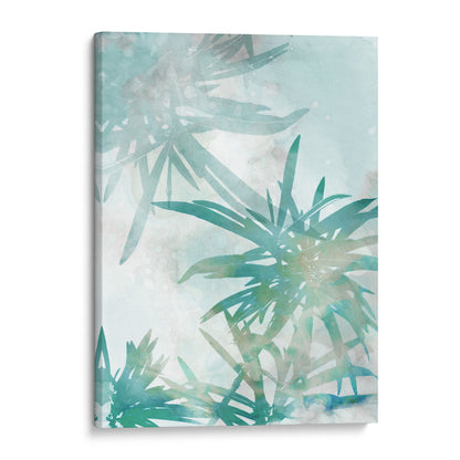 Turquoise Watercolor Palm Leaf Painting Print