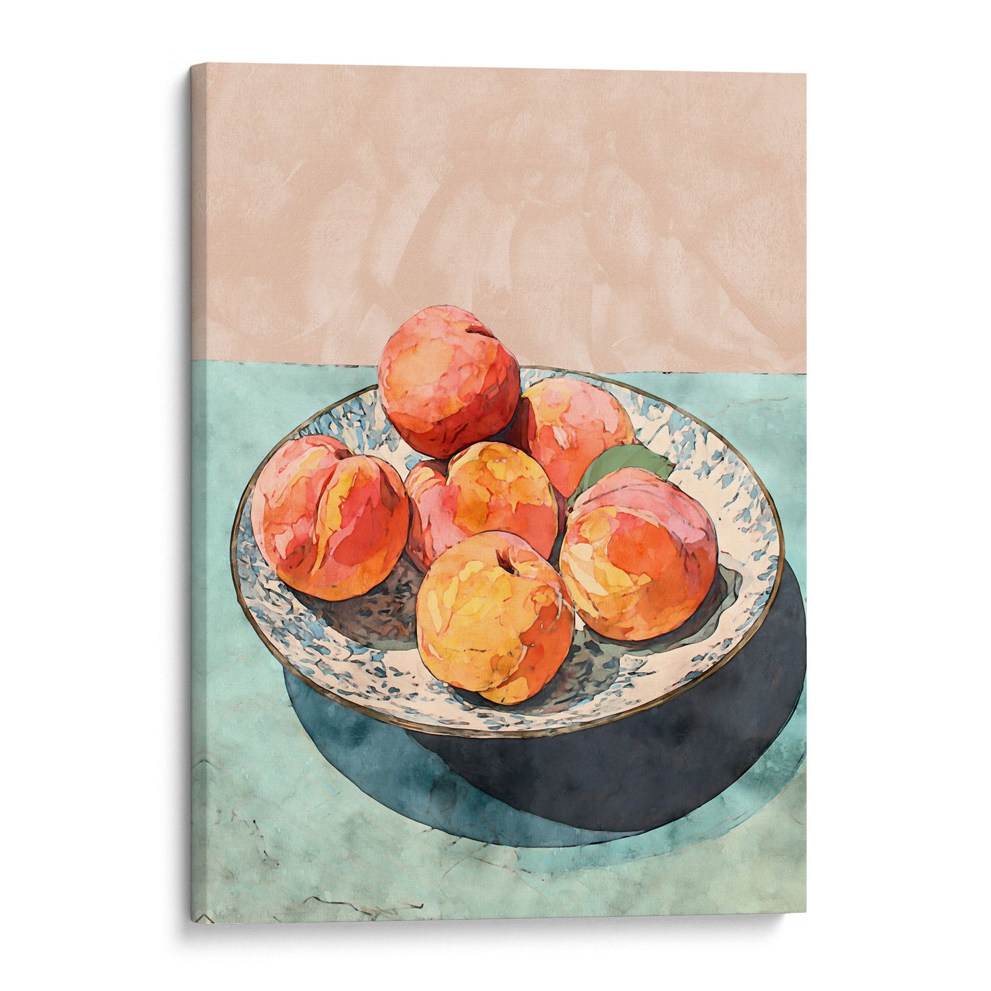 Peach Still Life Watercolor Print