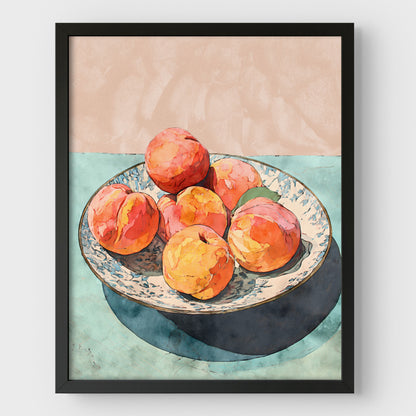 Peach Still Life Watercolor Print