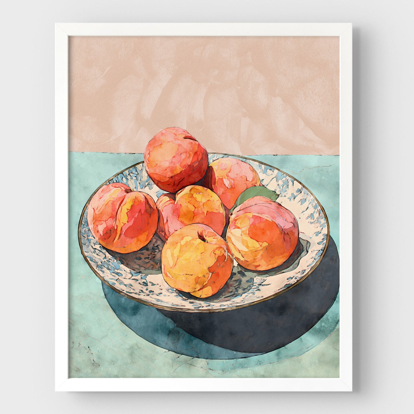 Peach Still Life Watercolor Print