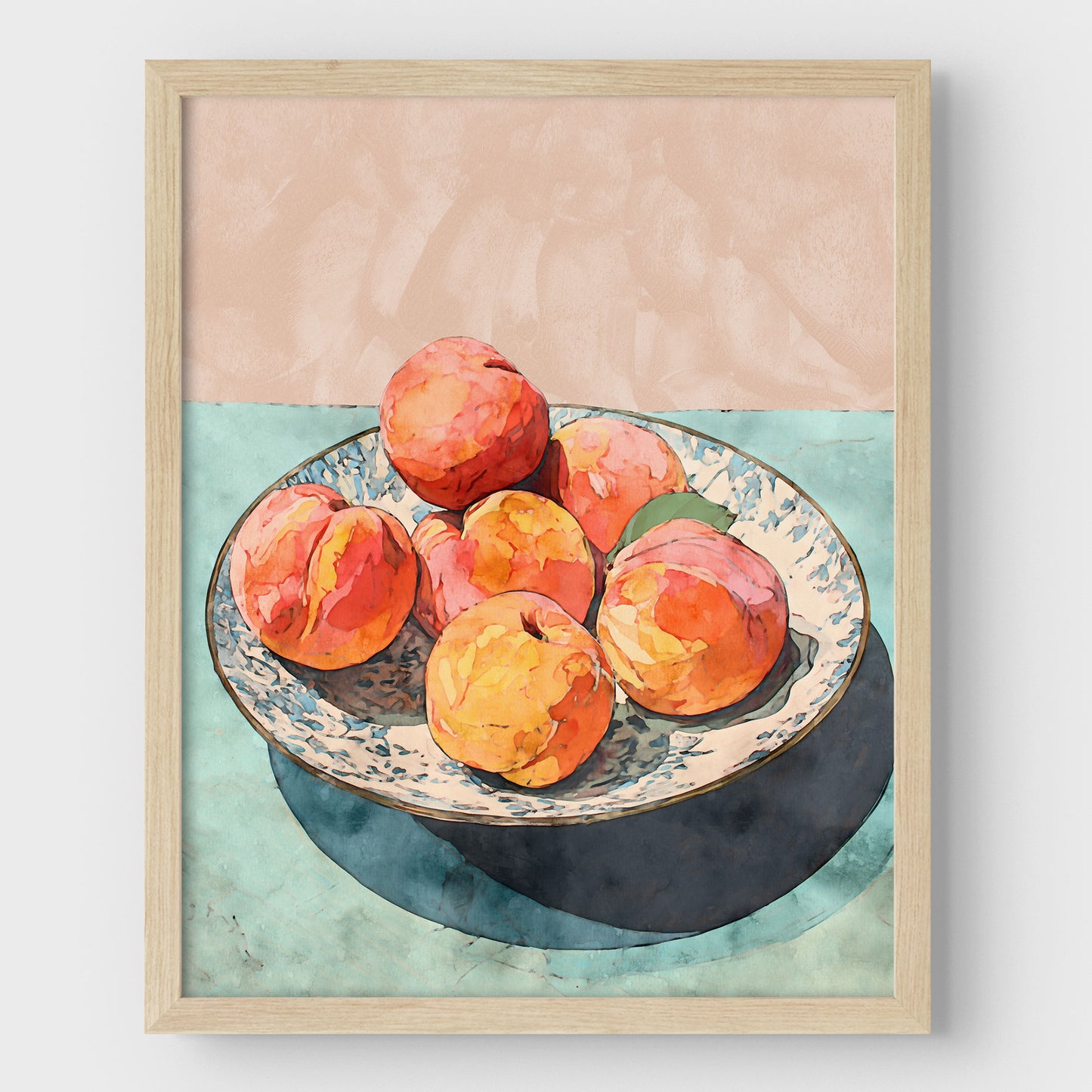 Peach Still Life Watercolor Print