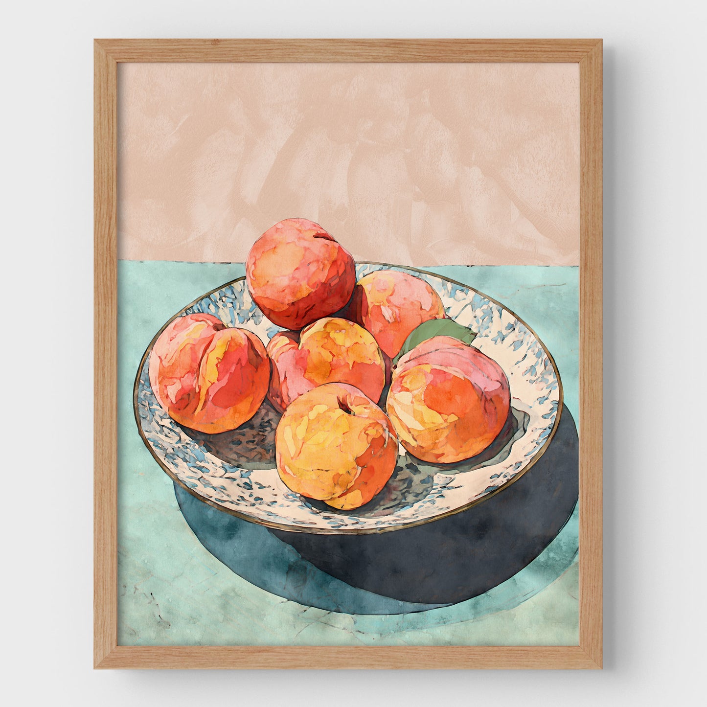 Peach Still Life Watercolor Print