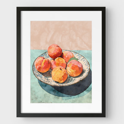 Peach Still Life Watercolor Print