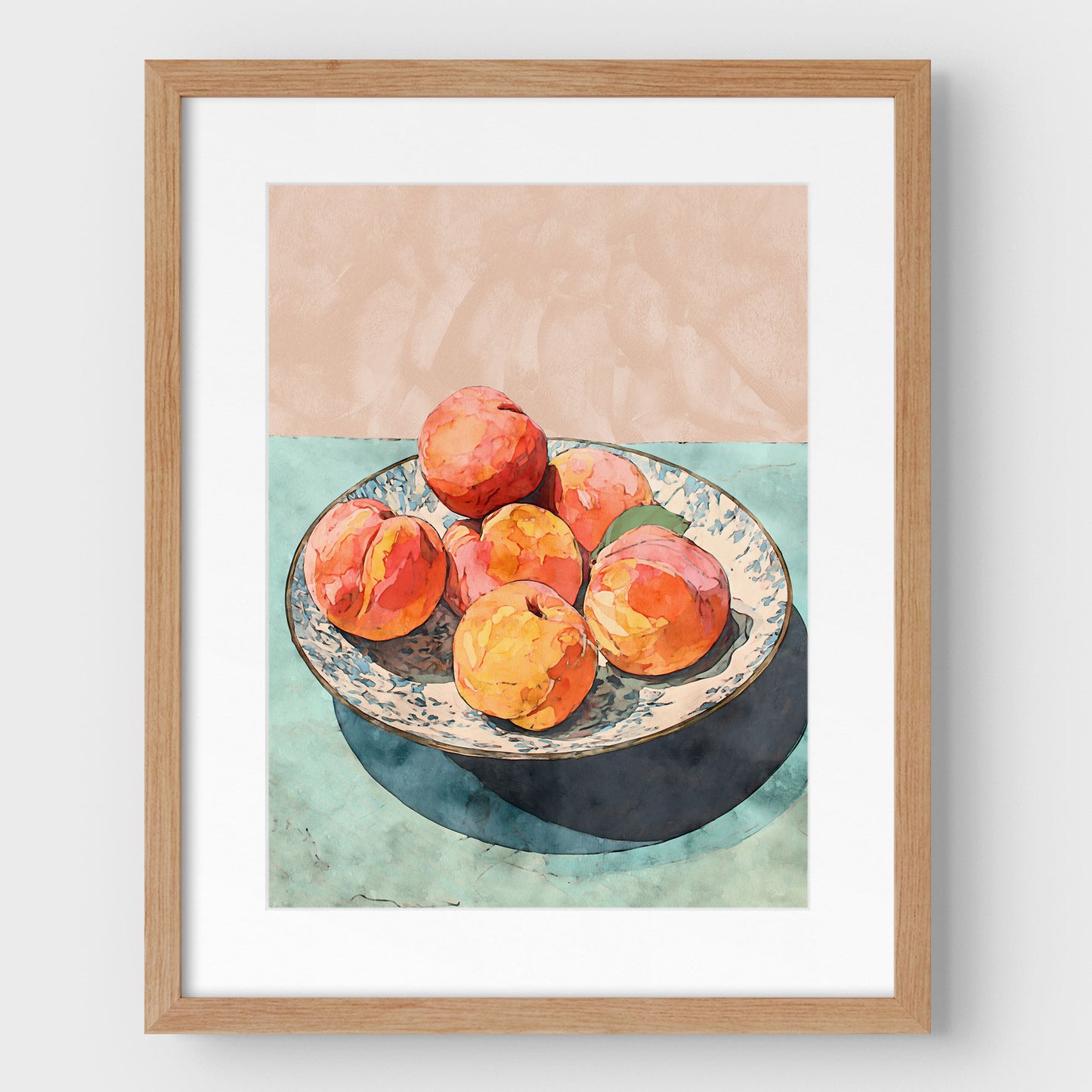 Peach Still Life Watercolor Print