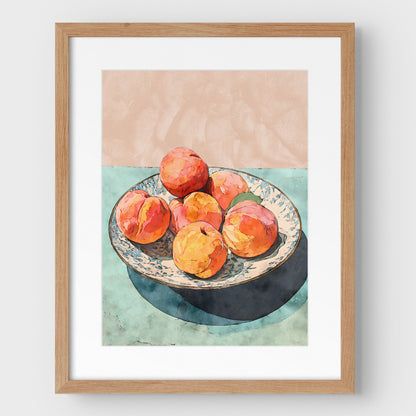 Peach Still Life Watercolor Print