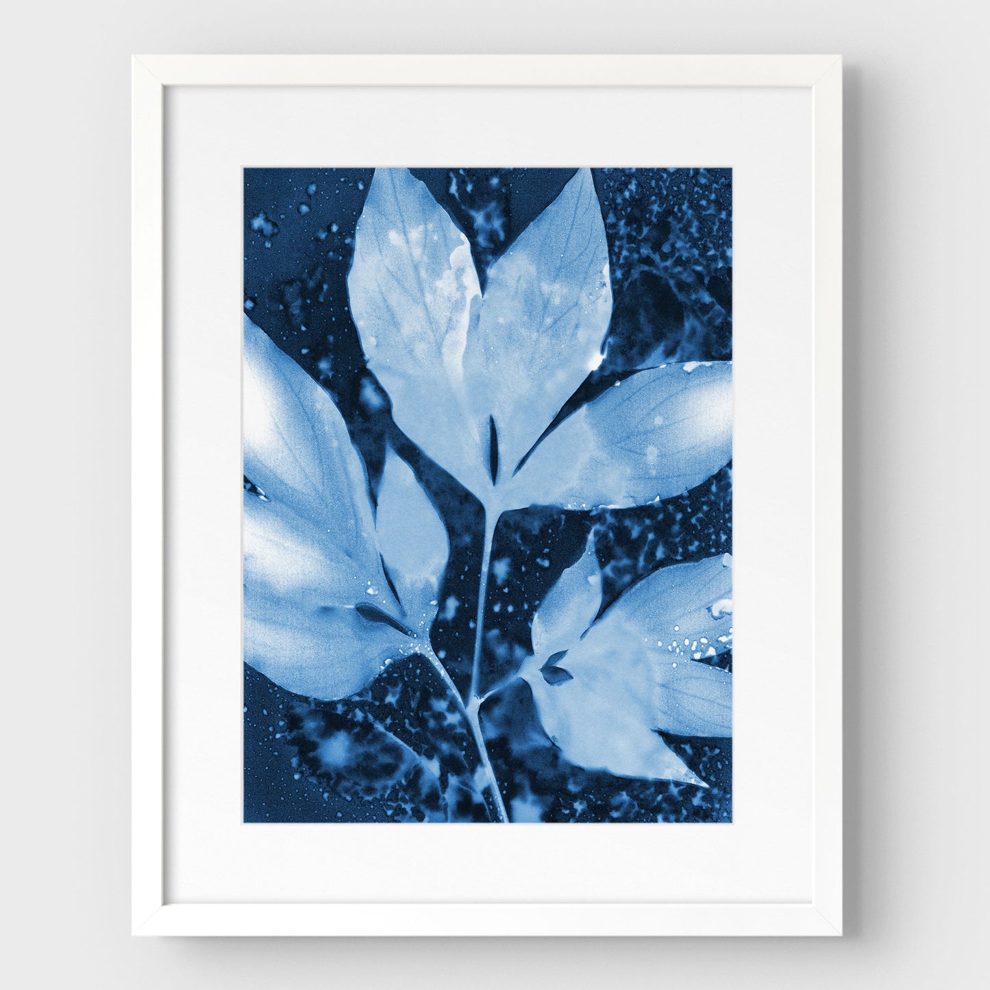 Peony Leaves Cyanotype Print