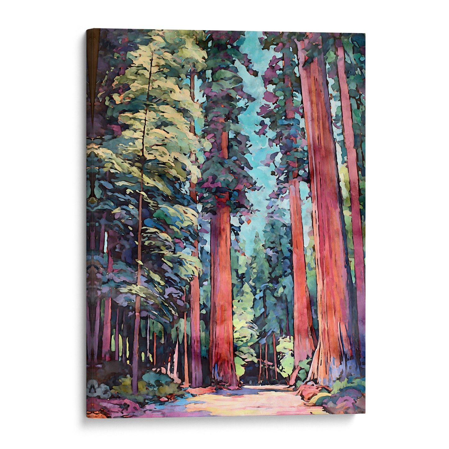Redwood Forest Watercolor Print