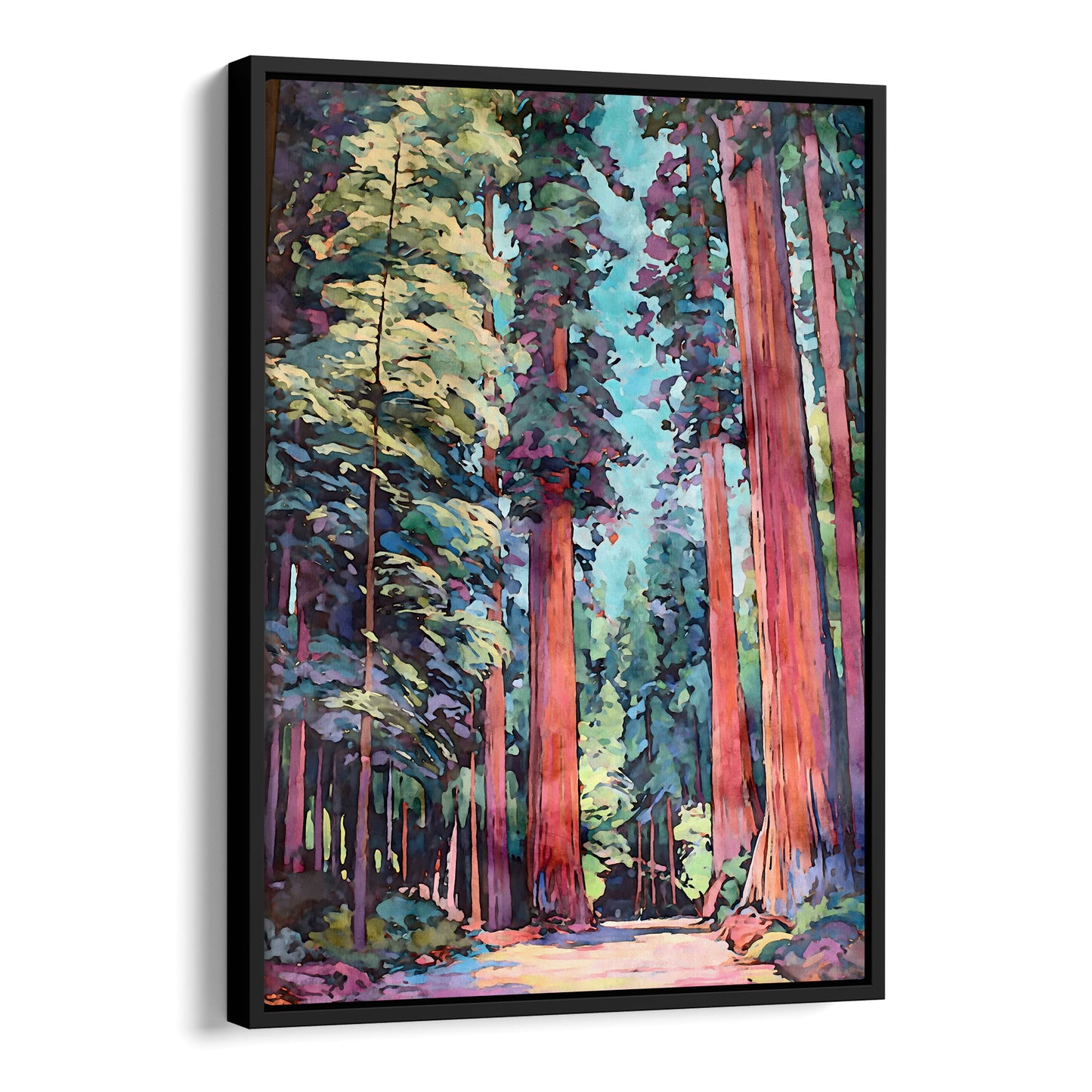 Redwood Forest Watercolor Print